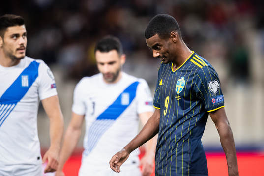 Alexander Isak of Sweden looks dejected