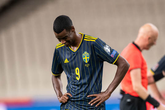 Alexander Isak of Sweden looks dejected