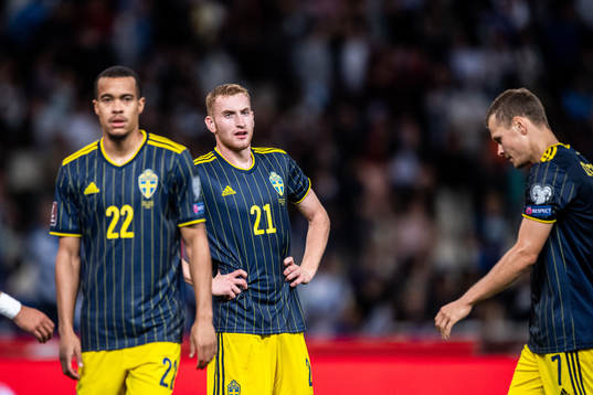 Robin Quaison, Dejan Kulusevski and Viktor Claesson of