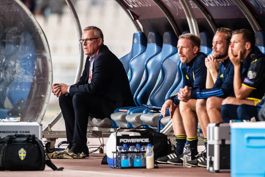 Head coach Janne Andersson of Sweden looks dejected