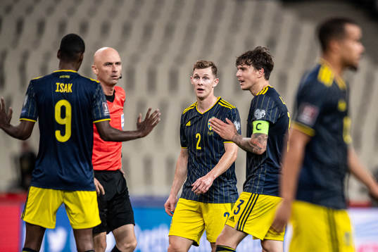 Alexander Isak, Emil Krafth and Victor Nilsson Lindelöf of