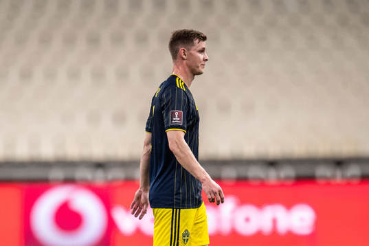 Emil Krafth of Sweden looks dejected