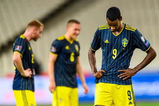 Alexander Isak of Sweden looks dejected