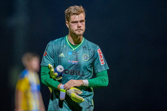 Ängelholms målvakt Robin Streifert deppar
