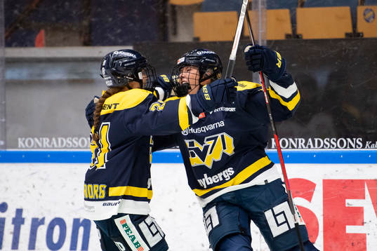 s Kajsa Armborg och Elin Svensson jublar