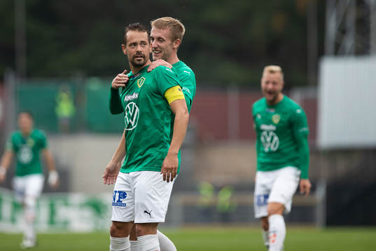Jönköpings Fredric Fendrich och Jesper Svensson jublar