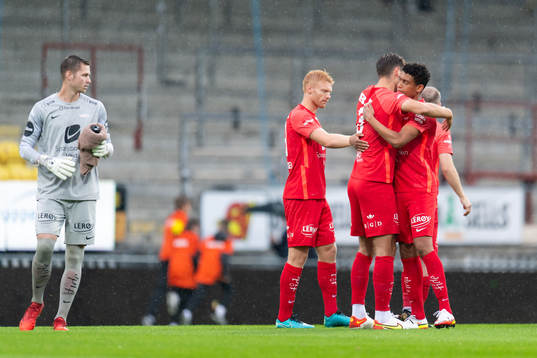 Goalkeeper Lennart Grill  Fredrik Pallesen Knudsen and