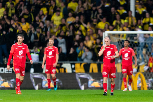 Players of Brann look dejected