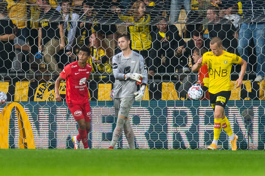 Goalkeeper Lennart Grill of Brann looks dejected