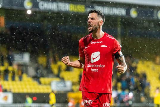 Daniel Alexander Pedersen of Brann celebrates