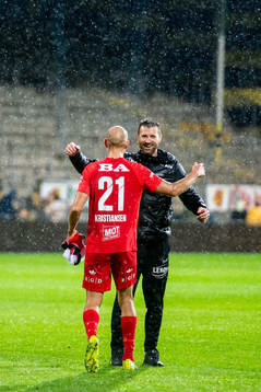 Ruben Kristiansen of Brann and Eirik Horneland, head coach