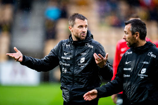 Eirik Horneland, head coach of Brann, and Andrea Loberto,