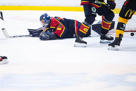 Djurgårdens målvakt Niklas Svedberg släpper in 0-2