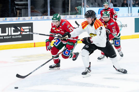 Frölundas Johan Sundström och Brynäs Marcus Björk