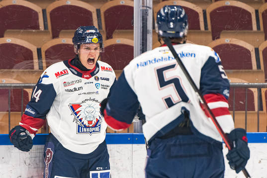 Linköpings Arvid Costmar jublar