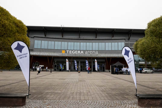Tegera Arena innan ishockeymatchen i SHL mellan Leksand och