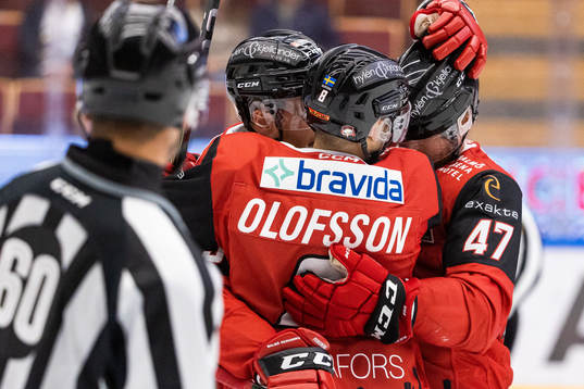 Malmö Redhawks spelare jublar