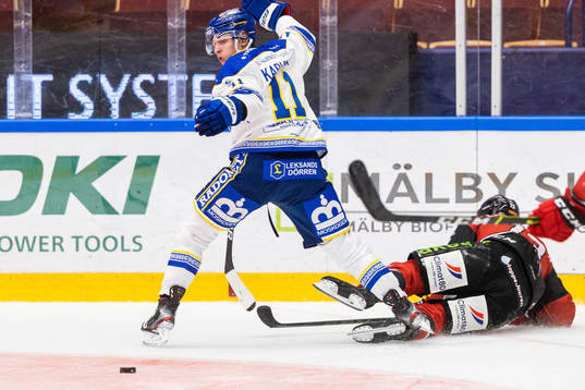 Leksands Martin Karlsson och Malmö Redhawks Adam Ollas