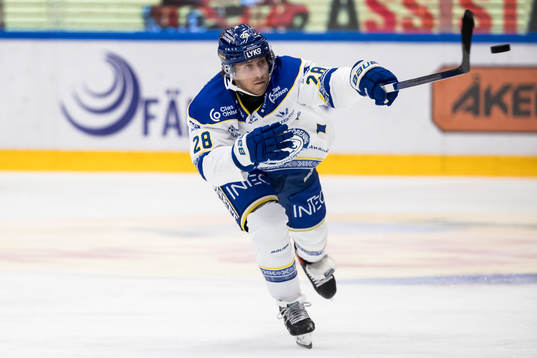 Leksands Justin Kloosunder ishockeymatchen i SHL mellan