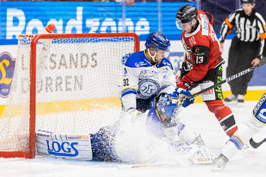 Leksands målvakt Kasimir Kaskisuo och Jesper Kandergård