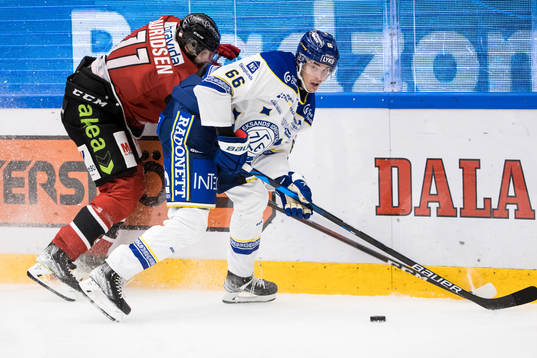 Leksands Nils Åman och Malmö Redhawks Markus Lauridsen