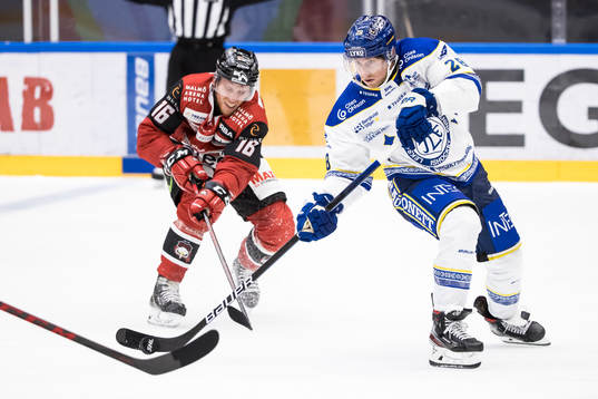 Leksands Justin Kloosunder ishockeymatchen i SHL mellan