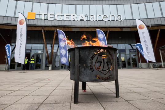 Tegera Arena innan ishockeymatchen i SHL mellan Leksand och