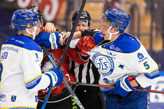 Malmö Redhawks Lars Bryggman och Leksands Calle Själin