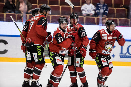 Malmö Redhawks spelarna jubel