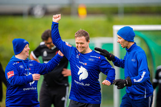 Christian Staven celebrates