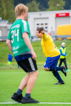 Leif Tore Røstum of Stjørdal Paraidrettslag celebrates