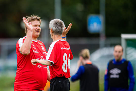 Niklas Presthus of Kolstad fotball celebrates