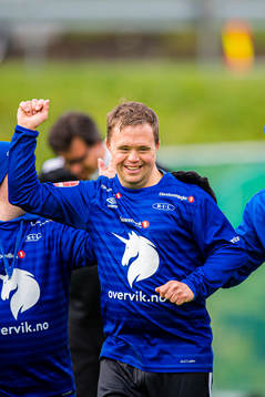 Christian Staven celebrates