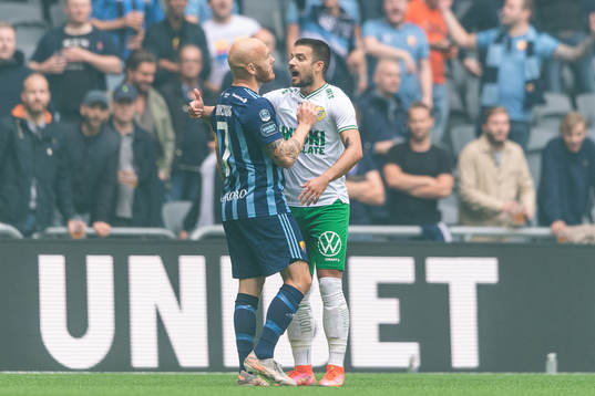 Djurgårdens Magnus Eriksson och Hammarbys Vladimir Rodic