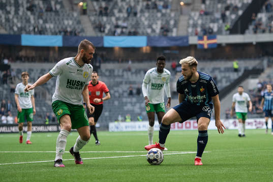 Hammarbys Mads Fenger Nielsen och Djurgårdens Albion Ademi