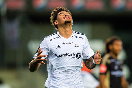 Noah Jean Holm of Rosenborg celebrates