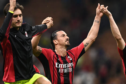 Zlatan Ibrahimovic of Milan celebrates