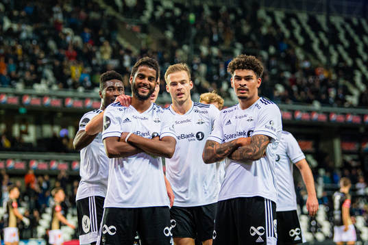 Noah Jean Holm of Rosenborg celebrates