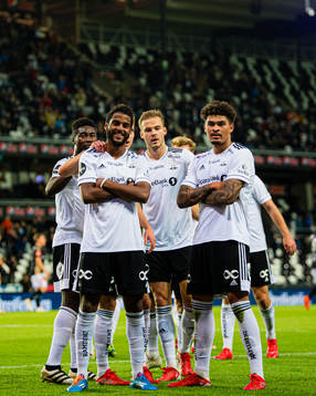 Noah Jean Holm of Rosenborg celebrates