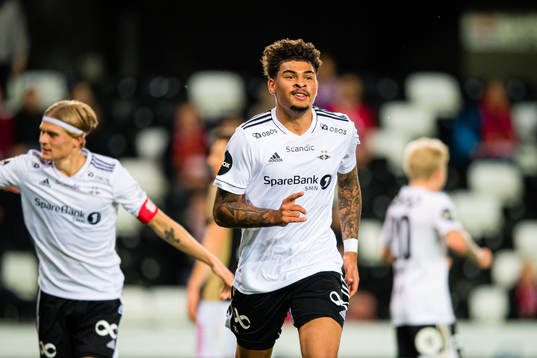 Noah Jean Holm of Rosenborg celebrates