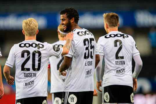 Emil Konradsen Ceide of Rosenborg celebrates