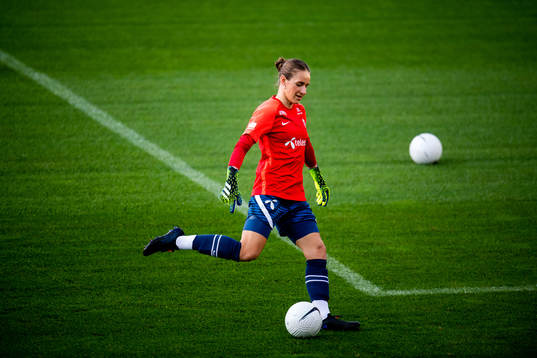 Goalkeeper Rugile Maria Rulyte of the Norwegian women's