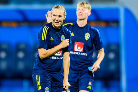 Nilla Fischer and Magdalena Eriksson of the Swedish women's