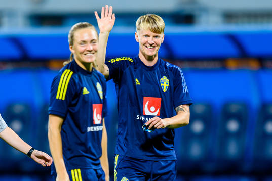 Nilla Fischer and Magdalena Eriksson of the Swedish women's