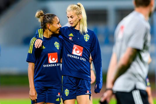 Madelen Janogy and Sofia Jakobsson of the Swedish women's