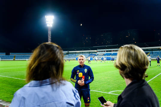 Goalkeeper Jennifer Falk of the Swedish women's national