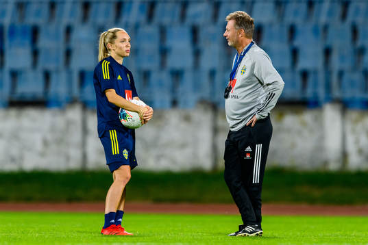 Elin Rubensson and Peter Gerhardsson, head coach of the