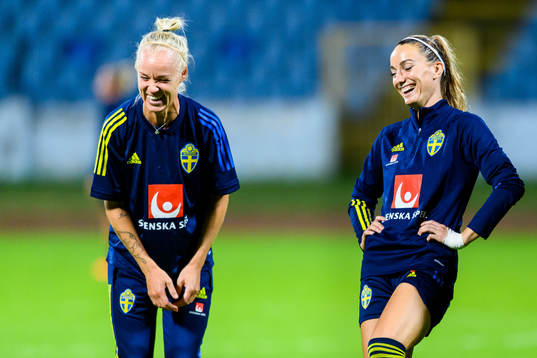 Caroline Seger and Kosovare Asllani of the Swedish women's