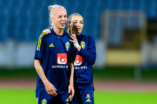 Caroline Seger and Kosovare Asllani of the Swedish women's