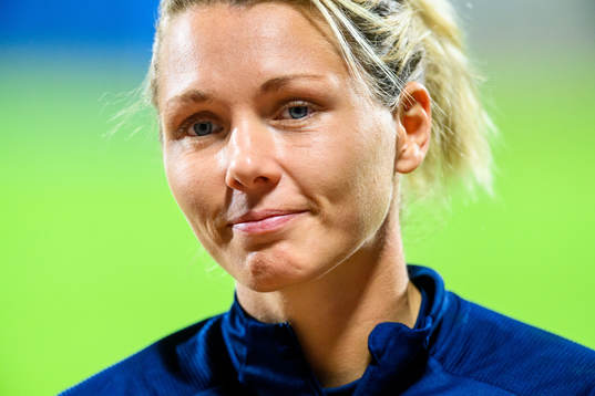 Goalkeeper Jennifer Falk of the Swedish women's national